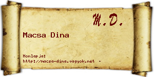 Macsa Dina névjegykártya